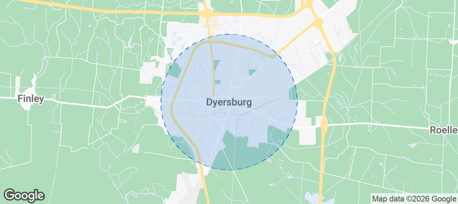 Dyersburg Airbnb map